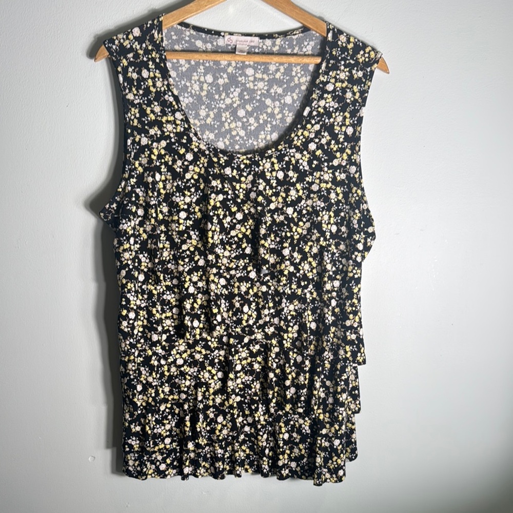 Db Floral‎ Sleeveless Top - Black and White